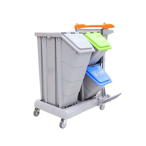 帶剎車(chē)靈動(dòng)型分類(lèi)收納系統清潔車(chē) 配工具袋、1個(gè)50公升分類(lèi)箱、2個(gè)25公升分類(lèi)箱 JDB T3100