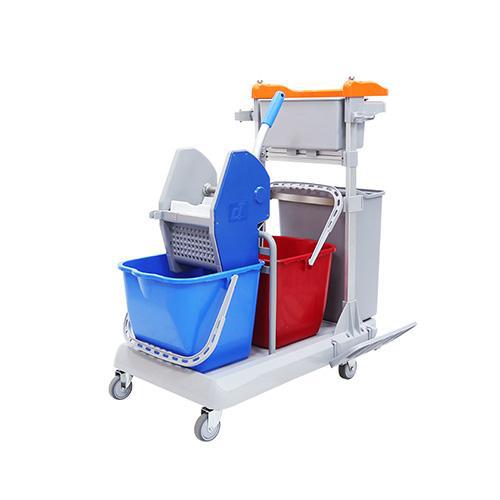帶剎車(chē)靈動(dòng)型排拖系統清潔車(chē) 配垃圾桶、2個(gè)15公升水桶 JDB G30B